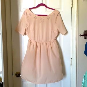 Blush pink with floral cut out design dress